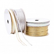 Wired Iridescent Ribbon - White-Gold